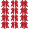 imageOaoleer 12pcs Glitter Cheer Bows for Cheerleading 7 Large Shiny Cheer Hair Bows Ponytail Holder for Cheerleader Girls Softball Sports BlueRed