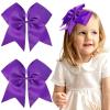 image2PCS 8quot Jumbo Cheer Bow Clip with Tails Oaoleer Large Cheerleading Hair Bows for Girls Teen Softball Cheerleader Outfit Uniform NavyDark Purple