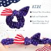 image4 PCS Patriotic Velvet Scrunchies Oaoleer 4th of July Hair Ties Elastics Scrunchy Bobbles Soft Hair Bands Ponytail Holder American USA Hair Accessories for Women Girls American  VelvetAmerican  Velvet