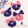 image4 PCS Patriotic Velvet Scrunchies Oaoleer 4th of July Hair Ties Elastics Scrunchy Bobbles Soft Hair Bands Ponytail Holder American USA Hair Accessories for Women Girls American  VelvetAmerican  Velvet