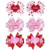 imageOAOLEER Valentine Hair Bows for Girls Pink Love Heart Pattern Alligator Clips Bows for Girls Toddlers Kids Womens Valentines BowsAValentines BowsA