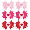 imageOAOLEER Valentine Hair Bows for Girls Pink Love Heart Pattern Alligator Clips Bows for Girls Toddlers Kids Womens Valentines BowsAValentines BowsB