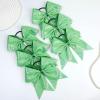 image:imageOAOLEER 6PCS Glitter Cheer Hair Bows for Cheerleading Sparkly Leather Ponytail Holder Elastic Band Handmade Hair Tie for Cheerleader Teen Girls College Sports SilverGreen