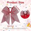 image:imageOAOLEER 6PCS Glitter Cheer Hair Bows for Cheerleading Sparkly Leather Ponytail Holder Elastic Band Handmade Hair Tie for Cheerleader Teen Girls College Sports SilverRed