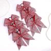 image:imageOAOLEER 6PCS Glitter Cheer Hair Bows for Cheerleading Sparkly Leather Ponytail Holder Elastic Band Handmade Hair Tie for Cheerleader Teen Girls College Sports SilverRed