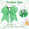 image:imageOAOLEER 6PCS Glitter Cheer Hair Bows for Cheerleading Sparkly Leather Ponytail Holder Elastic Band Handmade Hair Tie for Cheerleader Teen Girls College Sports SilverGreen