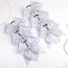 image:imageOAOLEER 6PCS Glitter Cheer Hair Bows for Cheerleading Sparkly Leather Ponytail Holder Elastic Band Handmade Hair Tie for Cheerleader Teen Girls College Sports SilverSilver