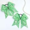 image:imageOAOLEER 6PCS Glitter Cheer Hair Bows for Cheerleading Sparkly Leather Ponytail Holder Elastic Band Handmade Hair Tie for Cheerleader Teen Girls College Sports SilverGreen