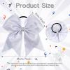 image:imageOAOLEER 6PCS Glitter Cheer Hair Bows for Cheerleading Sparkly Leather Ponytail Holder Elastic Band Handmade Hair Tie for Cheerleader Teen Girls College Sports SilverSilver