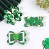 image:imageOAOLEER 6PCS St Patricks Day Hair Bows Clips for Girls Grosgrain Ribbon Green Clover Hair Bows Lucky Irish Party Bowknot Hairpins Barrette for Women Chirld Kids St PatricksESt PatricksD