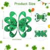 image:imageOAOLEER 6PCS St Patricks Day Hair Bows Clips for Girls Grosgrain Ribbon Green Clover Hair Bows Lucky Irish Party Bowknot Hairpins Barrette for Women Chirld Kids St PatricksESt PatricksD