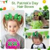image:imageOAOLEER 6PCS St Patricks Day Hair Bows Clips for Girls Grosgrain Ribbon Green Clover Hair Bows Lucky Irish Party Bowknot Hairpins Barrette for Women Chirld Kids St PatricksESt PatricksE