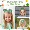image:imageOAOLEER 6PCS St Patricks Day Hair Bows Clips for Girls Grosgrain Ribbon Green Clover Hair Bows Lucky Irish Party Bowknot Hairpins Barrette for Women Chirld Kids St PatricksESt PatricksD
