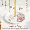 image:imageOAOLEER Jewelry Stand Holder OrganizerNecklace Holder Gold Jewelry Stand Displays with Hanging Storage for Necklace Bracelet Earrings Rings1Tier