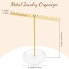 image:imageOAOLEER Jewelry Stand Holder OrganizerNecklace Holder Gold Jewelry Stand Displays with Hanging Storage for Necklace Bracelet Earrings Rings1Tier