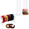 image:imageOAOLEER Acrylic Headband Holder and 2Pcs Scrunchie Holder Stand Clear Jewelry Organizer for Teen Girl Women Gifts The Perfect Scrunchy Display Organizer