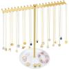 image:imageOAOLEER Jewelry Stand Holder OrganizerNecklace Holder Gold Jewelry Stand Displays with Hanging Storage for Necklace Bracelet Earrings Rings1Tier