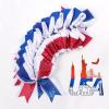 image:image12pcs 8 American Flag Cheer Bows for Girls Oaoleer 4th of July Cheerleading Hair Bow Independence Day Hair Accessories for Teens Women GirlsColor D