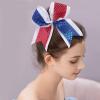 image:image12pcs 8 American Flag Cheer Bows for Girls Oaoleer 4th of July Cheerleading Hair Bow Independence Day Hair Accessories for Teens Women GirlsColor D