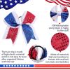 image:image12pcs 8 American Flag Cheer Bows for Girls Oaoleer 4th of July Cheerleading Hair Bow Independence Day Hair Accessories for Teens Women GirlsColor D