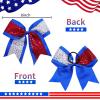 image:image12pcs 8 American Flag Cheer Bows for Girls Oaoleer 4th of July Cheerleading Hair Bow Independence Day Hair Accessories for Teens Women GirlsColor E
