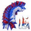 image:image12pcs 8 American Flag Cheer Bows for Girls Oaoleer 4th of July Cheerleading Hair Bow Independence Day Hair Accessories for Teens Women GirlsColor E