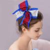 image:image12pcs 8 American Flag Cheer Bows for Girls Oaoleer 4th of July Cheerleading Hair Bow Independence Day Hair Accessories for Teens Women GirlsColor E