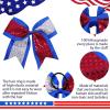 image:image12pcs 8 American Flag Cheer Bows for Girls Oaoleer 4th of July Cheerleading Hair Bow Independence Day Hair Accessories for Teens Women GirlsColor E