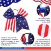 image:image12pcs 8 American Flag Cheer Bows for Girls Oaoleer 4th of July Cheerleading Hair Bow Independence Day Hair Accessories for Teens Women GirlsColor G
