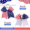 image:image12pcs 8 American Flag Cheer Bows for Girls Oaoleer 4th of July Cheerleading Hair Bow Independence Day Hair Accessories for Teens Women GirlsColor G