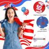 image:image12pcs 8 American Flag Cheer Bows for Girls Oaoleer 4th of July Cheerleading Hair Bow Independence Day Hair Accessories for Teens Women GirlsColor H