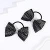 image:imageOaoleer 12Pcs Small Glitter Cheer Bows for Cheerleader45inch Rhinestones Hair Bow Elastic Band Ponytail Holder for Cheerleading Girls Sports GreenBlack
