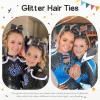 image:imageOaoleer 12Pcs Small Glitter Cheer Bows for Cheerleader45inch Rhinestones Hair Bow Elastic Band Ponytail Holder for Cheerleading Girls Sports GreenBlack
