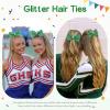 image:imageOaoleer 12Pcs Small Glitter Cheer Bows for Cheerleader45inch Rhinestones Hair Bow Elastic Band Ponytail Holder for Cheerleading Girls Sports GreenGreen