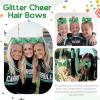 image:imageOaoleer 12Pcs Small Glitter Cheer Bows for Cheerleader45inch Rhinestones Hair Bow Elastic Band Ponytail Holder for Cheerleading Girls Sports GreenGreen