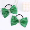 image:imageOaoleer 12Pcs Small Glitter Cheer Bows for Cheerleader45inch Rhinestones Hair Bow Elastic Band Ponytail Holder for Cheerleading Girls Sports GreenGreen
