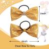 image:imageOaoleer 8Pcs Tailless Cheer Bows Boutique 6 Bling Sparkle Rhinestones Tailless Hair Bows Ponytail Holder Elastic Band Handmade for Cheerleading Teen Girls College Sports Gold