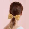 image:imageOaoleer 8Pcs Tailless Cheer Bows Boutique 6 Bling Sparkle Rhinestones Tailless Hair Bows Ponytail Holder Elastic Band Handmade for Cheerleading Teen Girls College Sports Gold