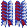 image:image12pcs 8 American Flag Cheer Bows for Girls Oaoleer 4th of July Cheerleading Hair Bow Independence Day Hair Accessories for Teens Women GirlsColor E
