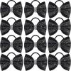 image:imageOaoleer 12Pcs Small Glitter Cheer Bows for Cheerleader45inch Rhinestones Hair Bow Elastic Band Ponytail Holder for Cheerleading Girls Sports GreenBlack