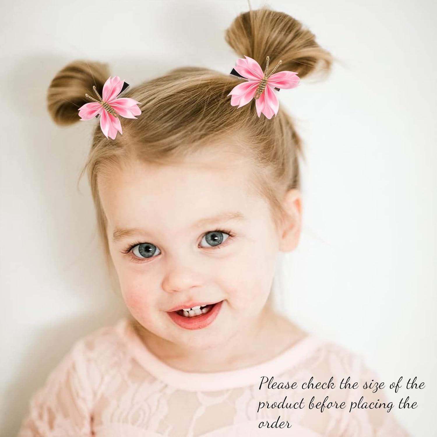 image:imageOaoleer Butterfly Hair Clips 10PCS Mini Satin Hair Bow Colorful Barrettes for Baby Girls Women Halloween Cosplaying Party Decor 2Satin Butterfly