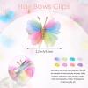 image:imageOaoleer Butterfly Hair Clips 10PCS Mini Satin Hair Bow Colorful Barrettes for Baby Girls Women Halloween Cosplaying Party Decor 2Tulle Butterfly16PCS