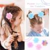 image:imageOaoleer Butterfly Hair Clips 10PCS Mini Satin Hair Bow Colorful Barrettes for Baby Girls Women Halloween Cosplaying Party Decor 2Tulle Flower