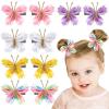 image:imageOaoleer Butterfly Hair Clips 10PCS Mini Satin Hair Bow Colorful Barrettes for Baby Girls Women Halloween Cosplaying Party Decor 2Satin Butterfly