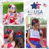 image:imageOAOLEER 2PCS Hair Bows for Girls Blue Sparkly Glitter Toddler Bows with Alligator Clips Girl Hair Accessories for Kids Teen Back to School Blue4th of July