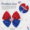 image:imageOAOLEER 2PCS Hair Bows for Girls Blue Sparkly Glitter Toddler Bows with Alligator Clips Girl Hair Accessories for Kids Teen Back to School Blue4th of July