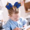 image:imageOAOLEER 2PCS Hair Bows for Girls Blue Sparkly Glitter Toddler Bows with Alligator Clips Girl Hair Accessories for Kids Teen Back to School BlueBlue