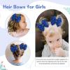 image:imageOAOLEER 2PCS Hair Bows for Girls Blue Sparkly Glitter Toddler Bows with Alligator Clips Girl Hair Accessories for Kids Teen Back to School BlueBlue