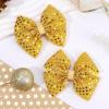 image:imageOAOLEER 2PCS Hair Bows for Girls Blue Sparkly Glitter Toddler Bows with Alligator Clips Girl Hair Accessories for Kids Teen Back to School BlueGold