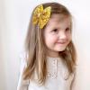 image:imageOAOLEER 2PCS Hair Bows for Girls Blue Sparkly Glitter Toddler Bows with Alligator Clips Girl Hair Accessories for Kids Teen Back to School BlueGold